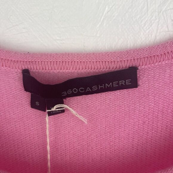 NWT 360 Cashmere Barbie Pink Oversized 100% Cashmere Sweater Size S - Picture 4 of 8